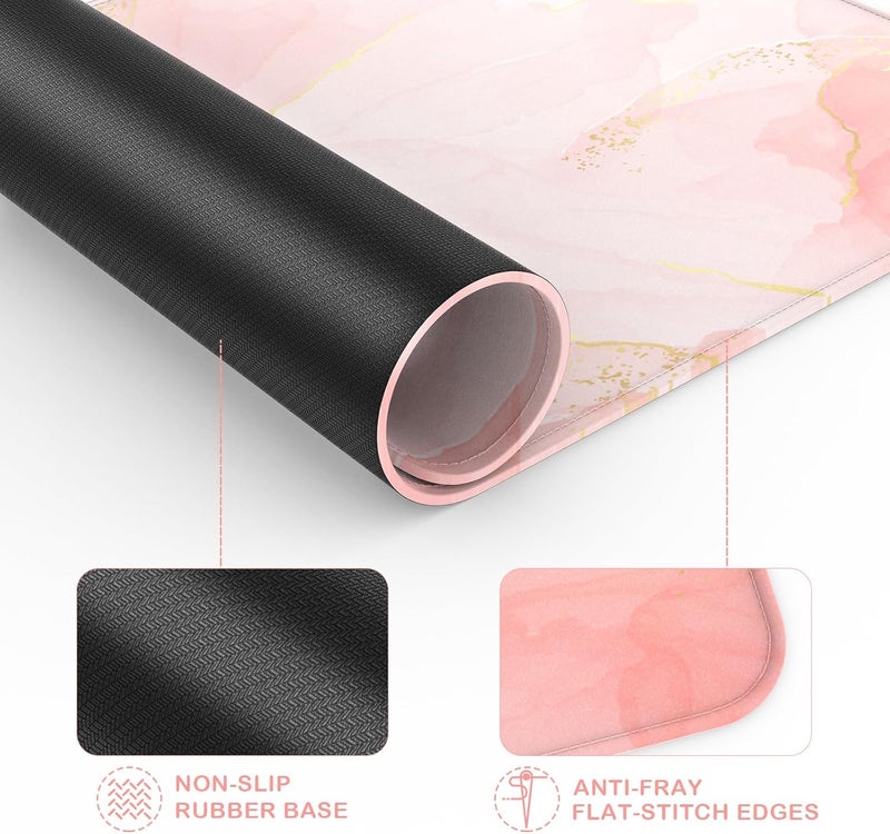 eulps Mouse Pad with Stitched Edge, Multiple Patterns Computer Mouse Pads with Non-Slip Rubber Base, Washable Cloth Mousepad, for Gaming, Laptop, PC (Blush Gold) - Image 5
